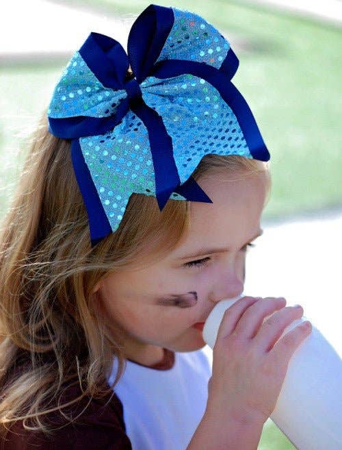 School Spirit Cheer Bow - Red Blue