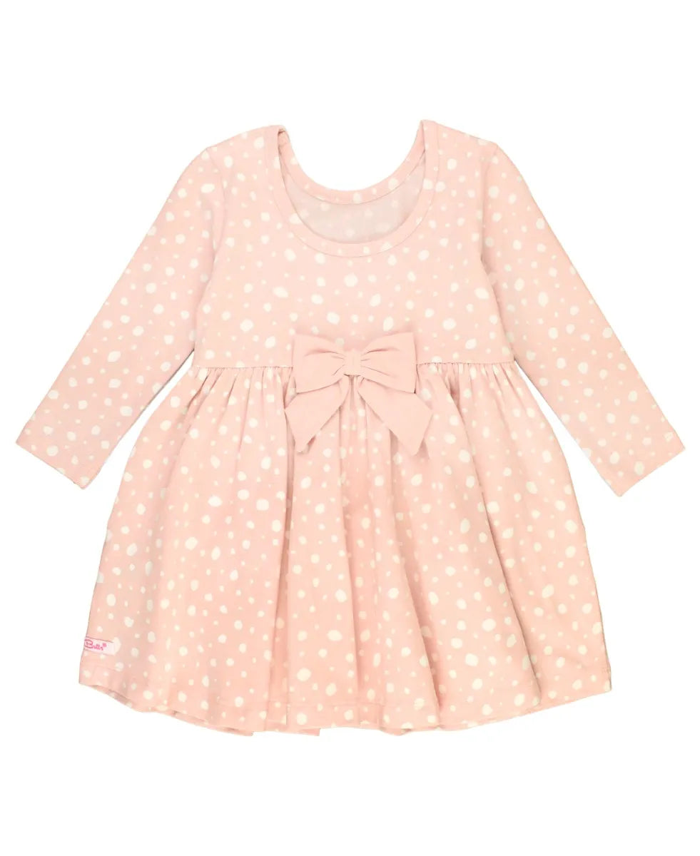 Knit Long Sleeve Twirl Dress - Fawn