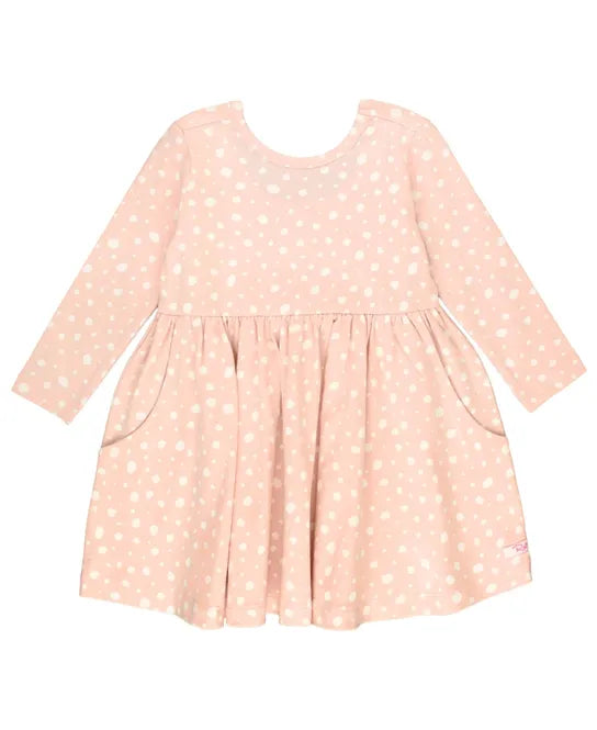 Knit Long Sleeve Twirl Dress - Fawn