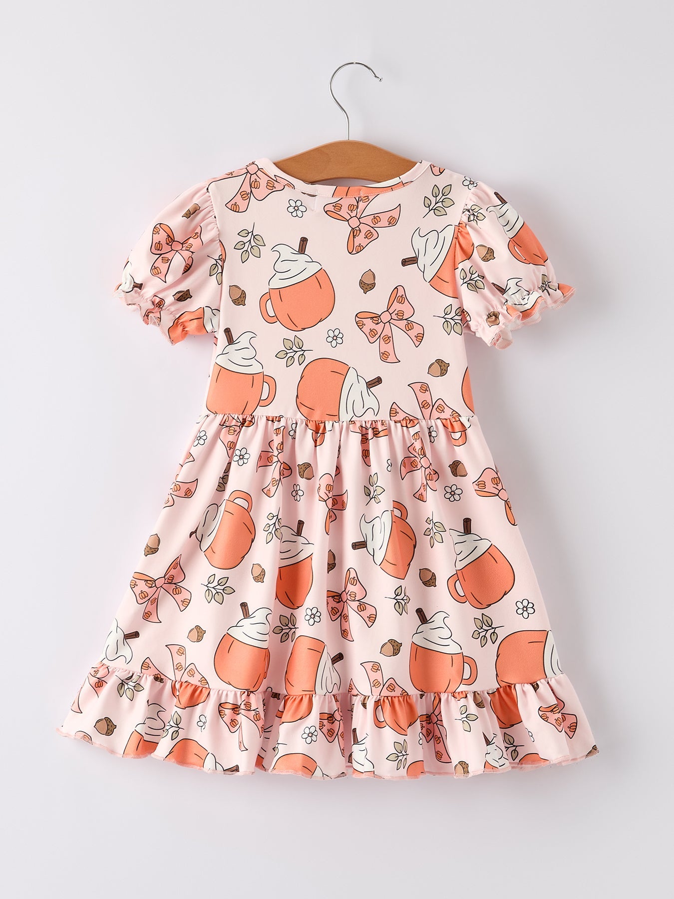 Fall Drink Print Girls Dress