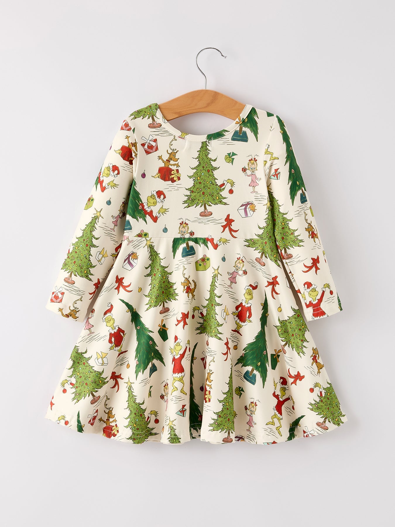 Christmas Grinch Print Girls Dress