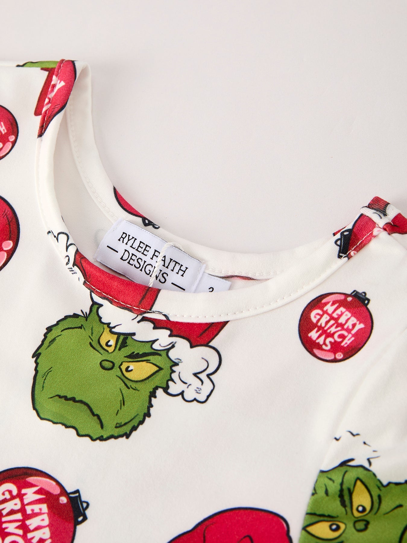 Winter Christmas Santa Hat Character Print Green Girls Dress