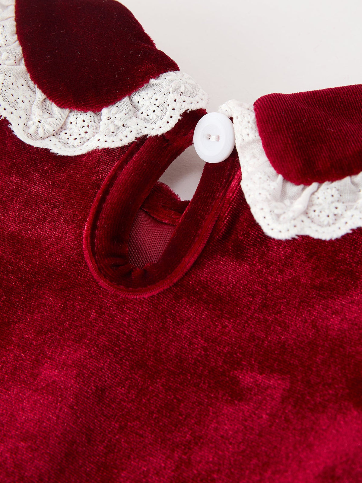 Burgundy Velvet Smocked Infant Romper