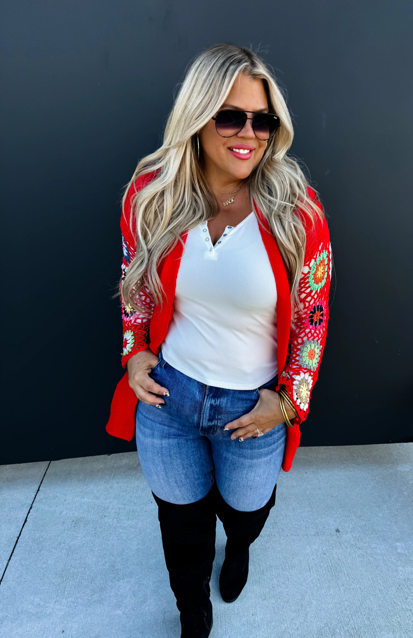 Crochet Sleeve Cardigan