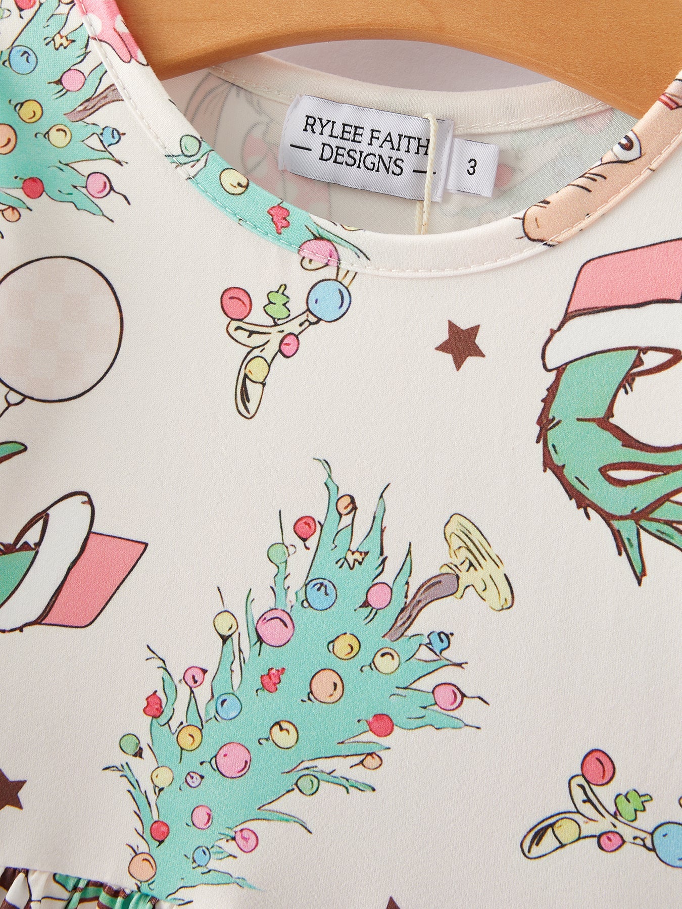 Christmas Grinch Print Girls Dress
