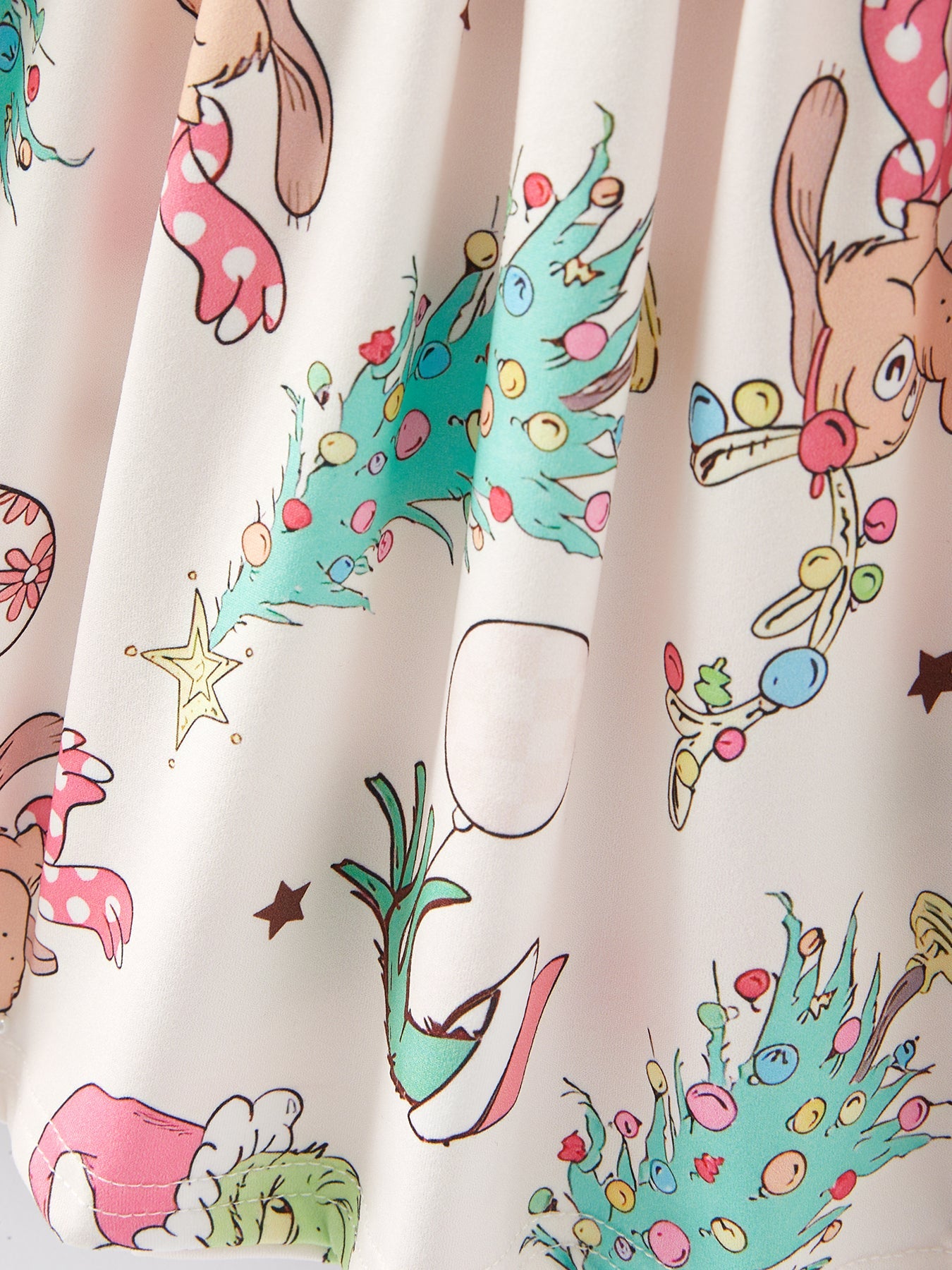 Christmas Grinch Print Girls Dress