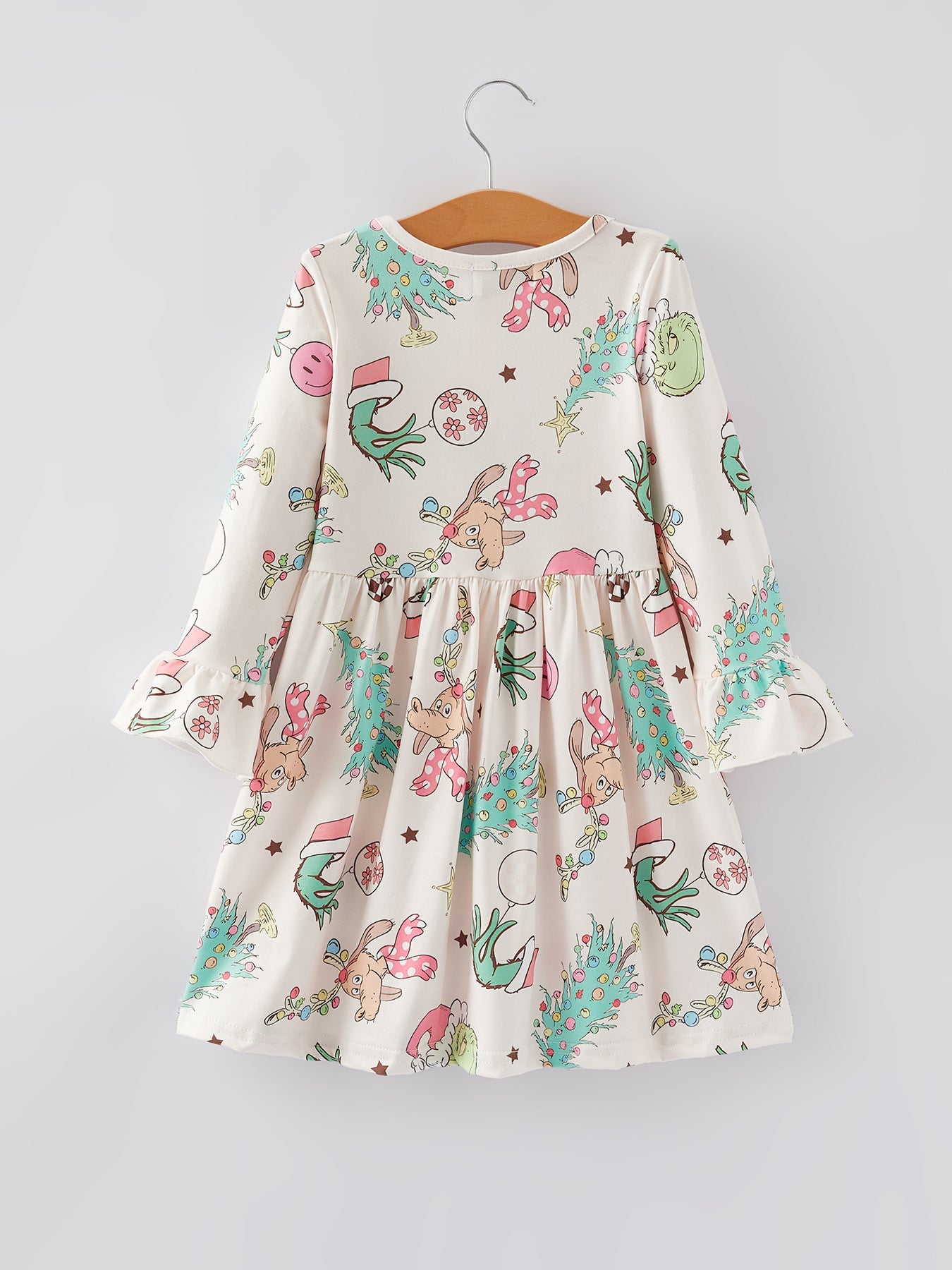 Christmas Grinch Print Girls Dress