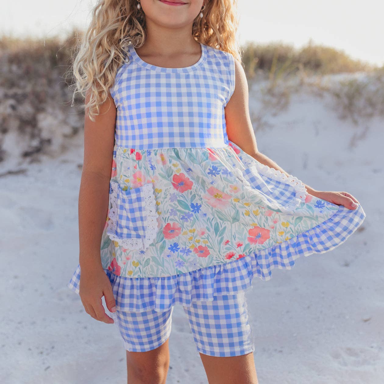 Periwinkle Gingham Short Set