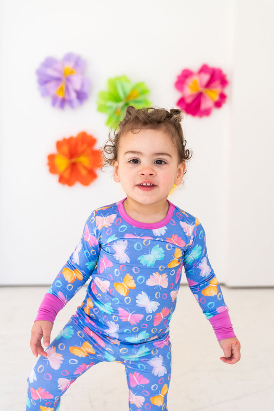 Korrie Butterflies Bamboo 2-Piece Long Sleeve Set