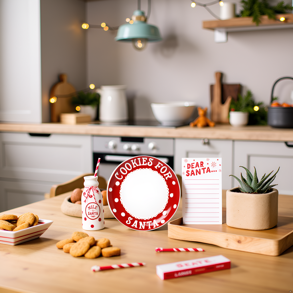 Santa's Milk Jug, Plate and Dear Santa Notepad Set