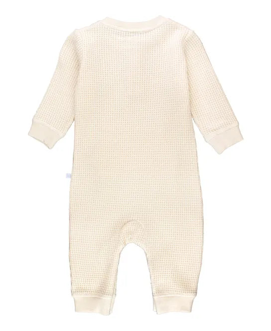 Plush Waffle Knit Henley Romper by RuffleButts