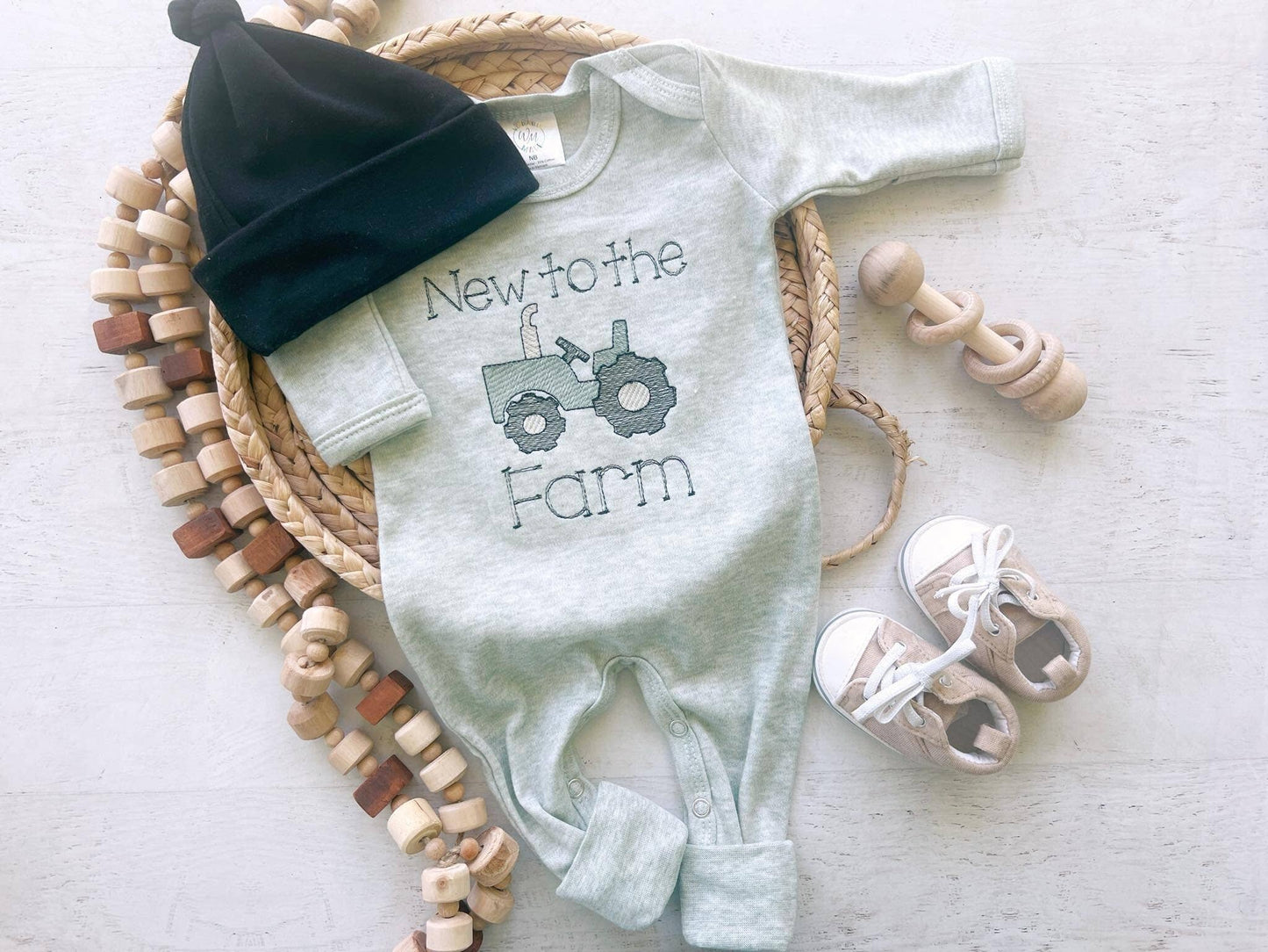 Embroidered Infant Romper | New To The Farm