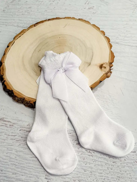 Bow Socks - White