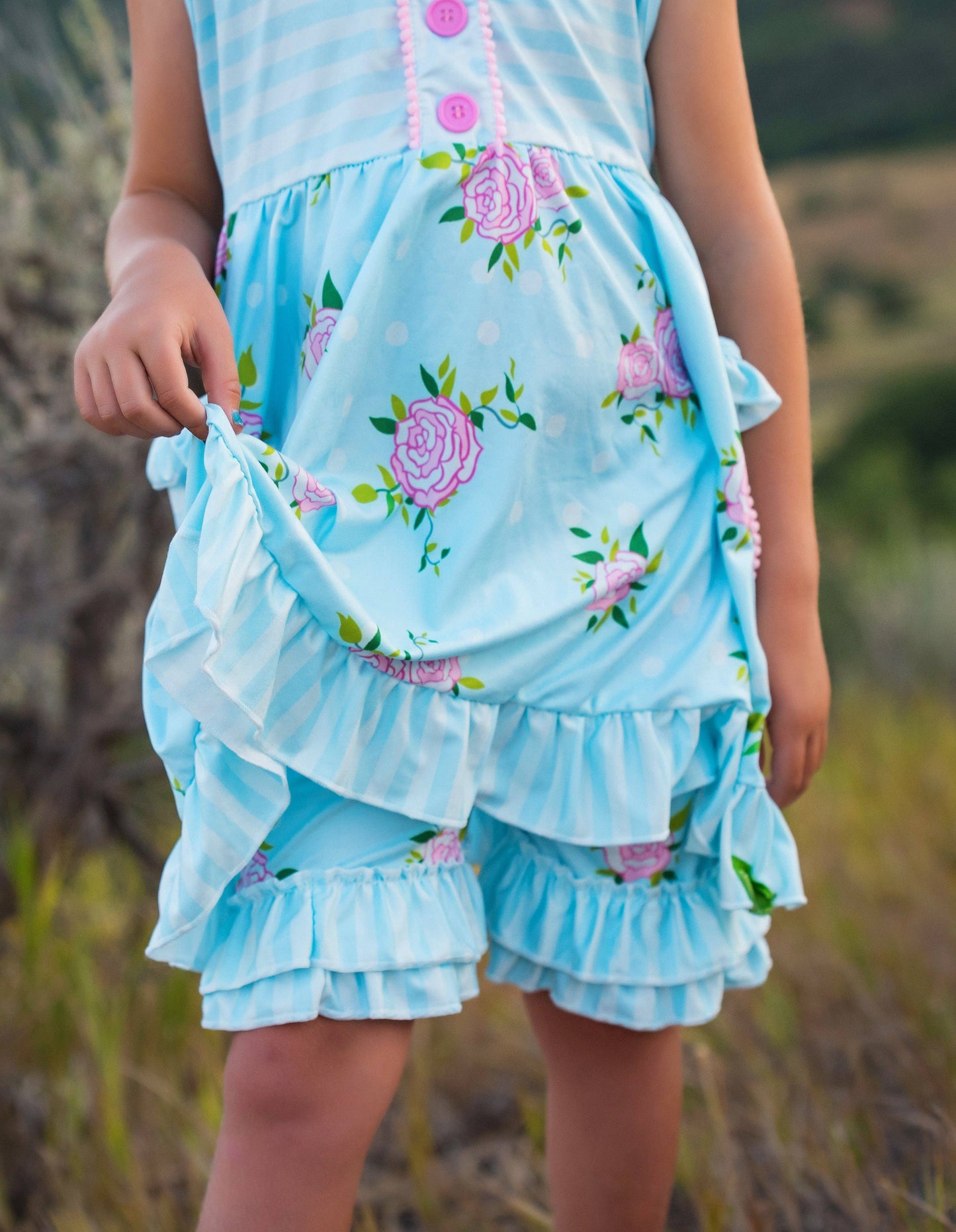 Flower Ruffle Short Set