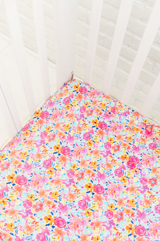 Korrie Floral Bamboo Crib Sheet