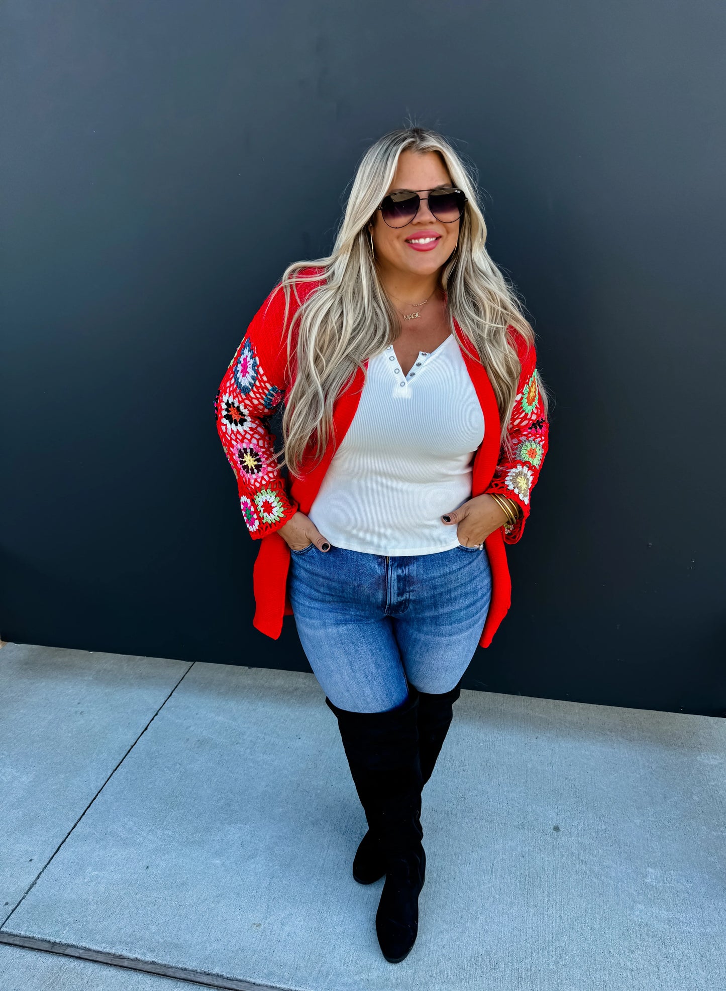 Crochet Sleeve Cardigan