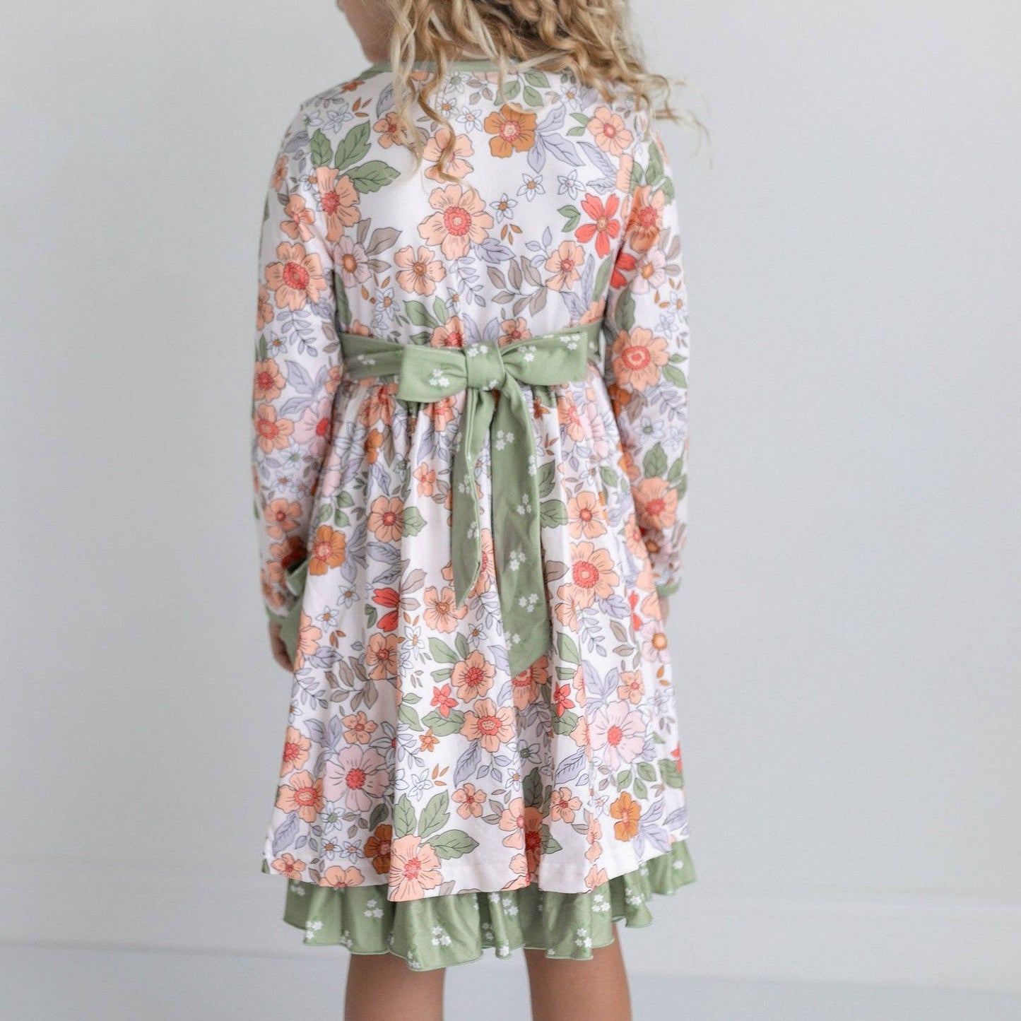 Sage & Rust Fall Floral Dress