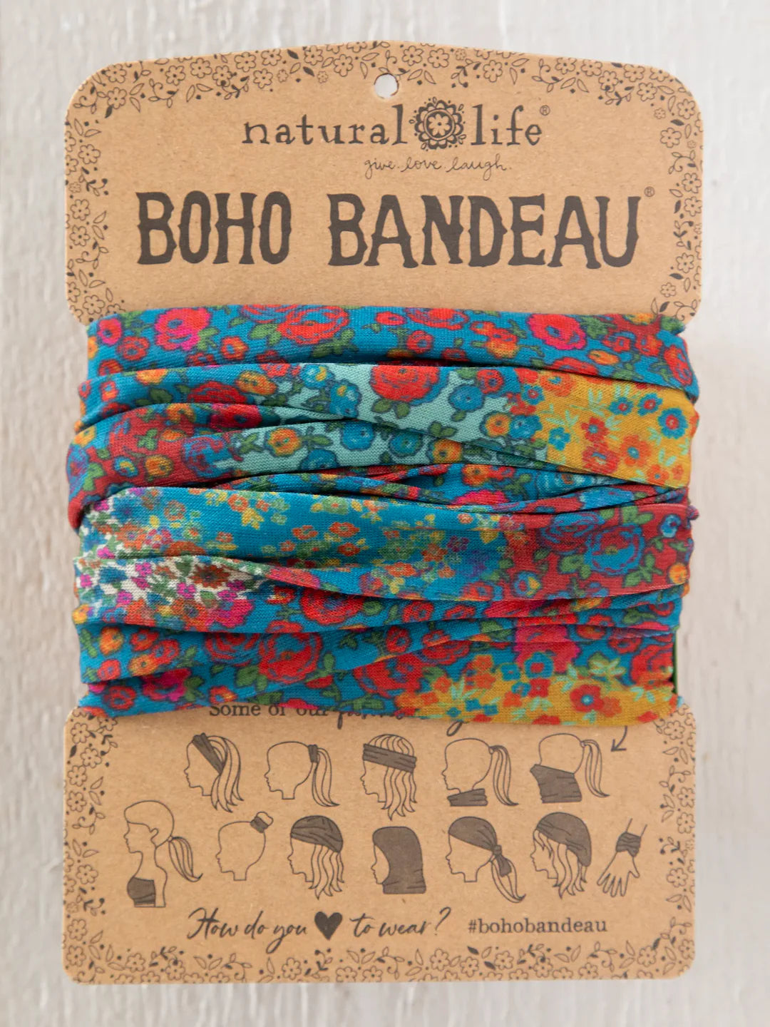 Full Boho Bandeau® Headband - Prairie Patchwork Navy