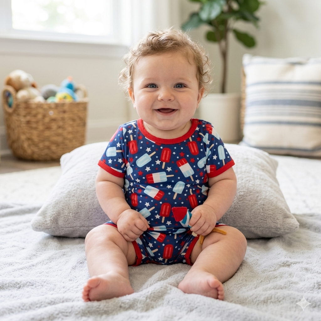 Star Spangled Pops Infant Romper