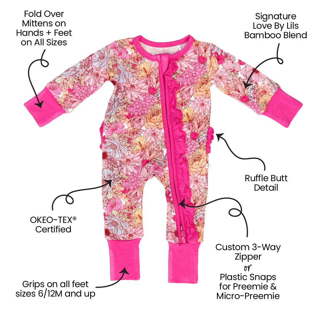 Journee Bamboo Ruffle Convertible Footie