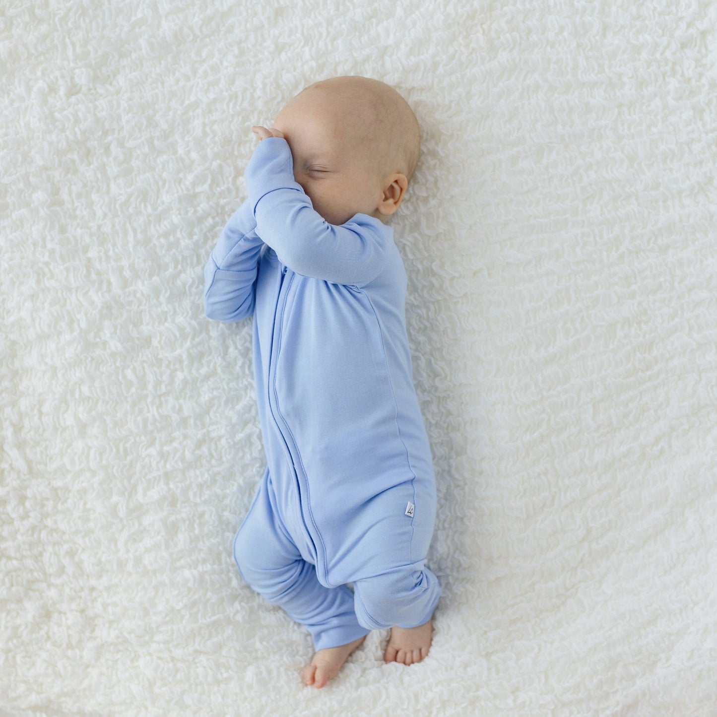 Lillian Trisomy 18 Blue Bamboo Convertible Footie