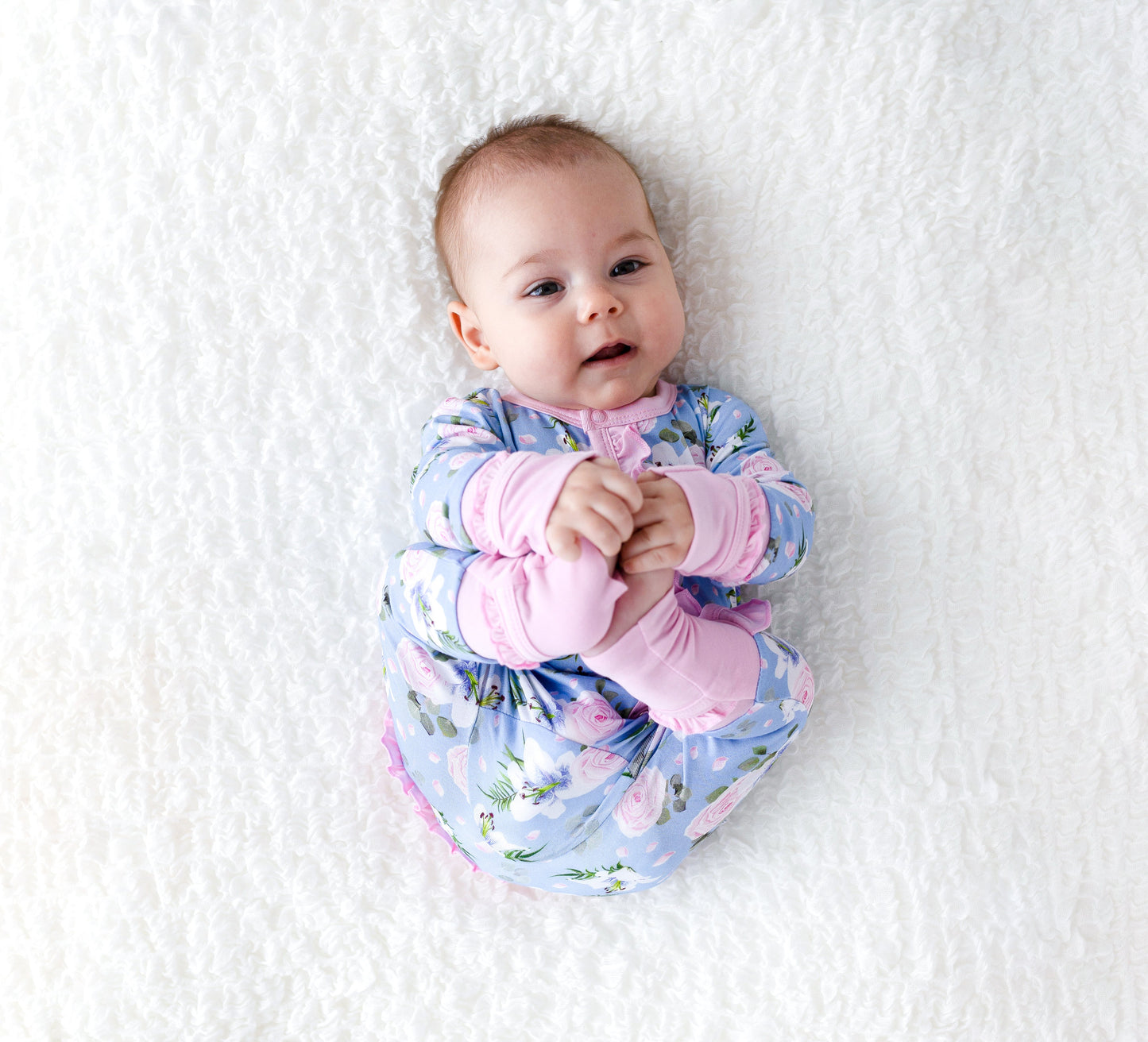 Lillian Floral Bamboo Ruffle Convertible Footie