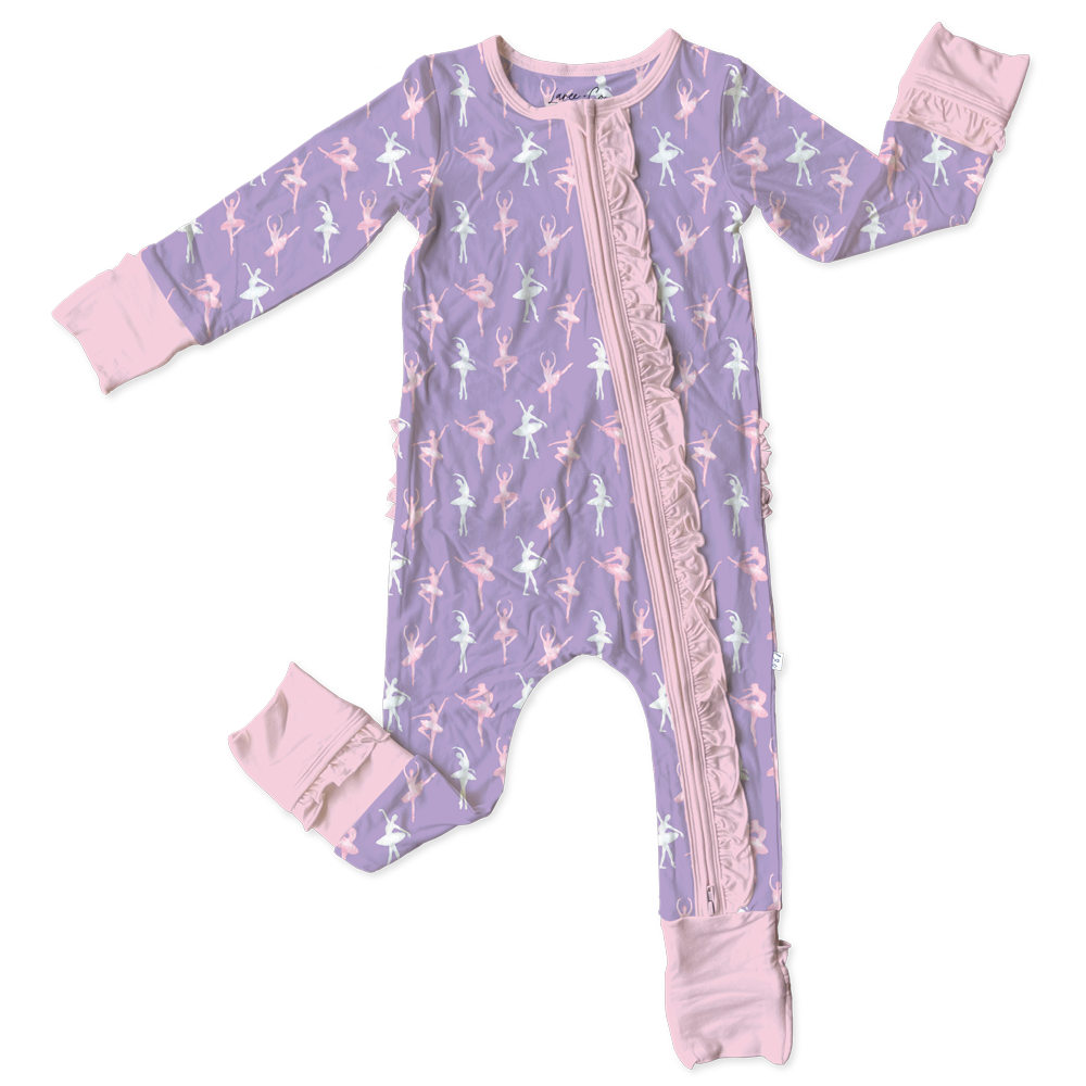 Lillian Ballerinas Bamboo Ruffle Convertible Footie