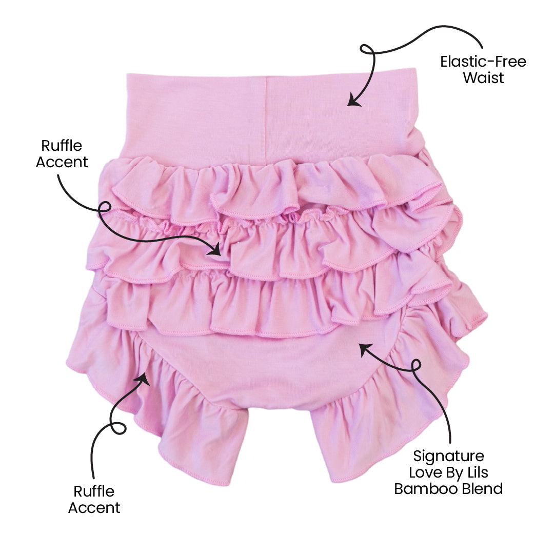 Lillian Pink Bamboo Ruffle Bummies