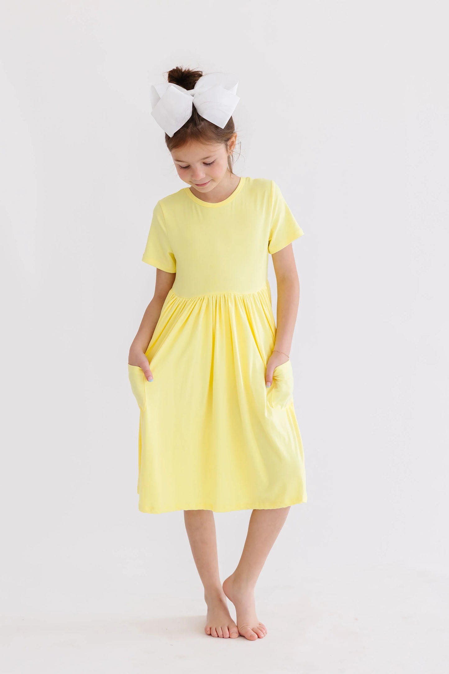Sunshine Yellow Pocket Twirl Dress