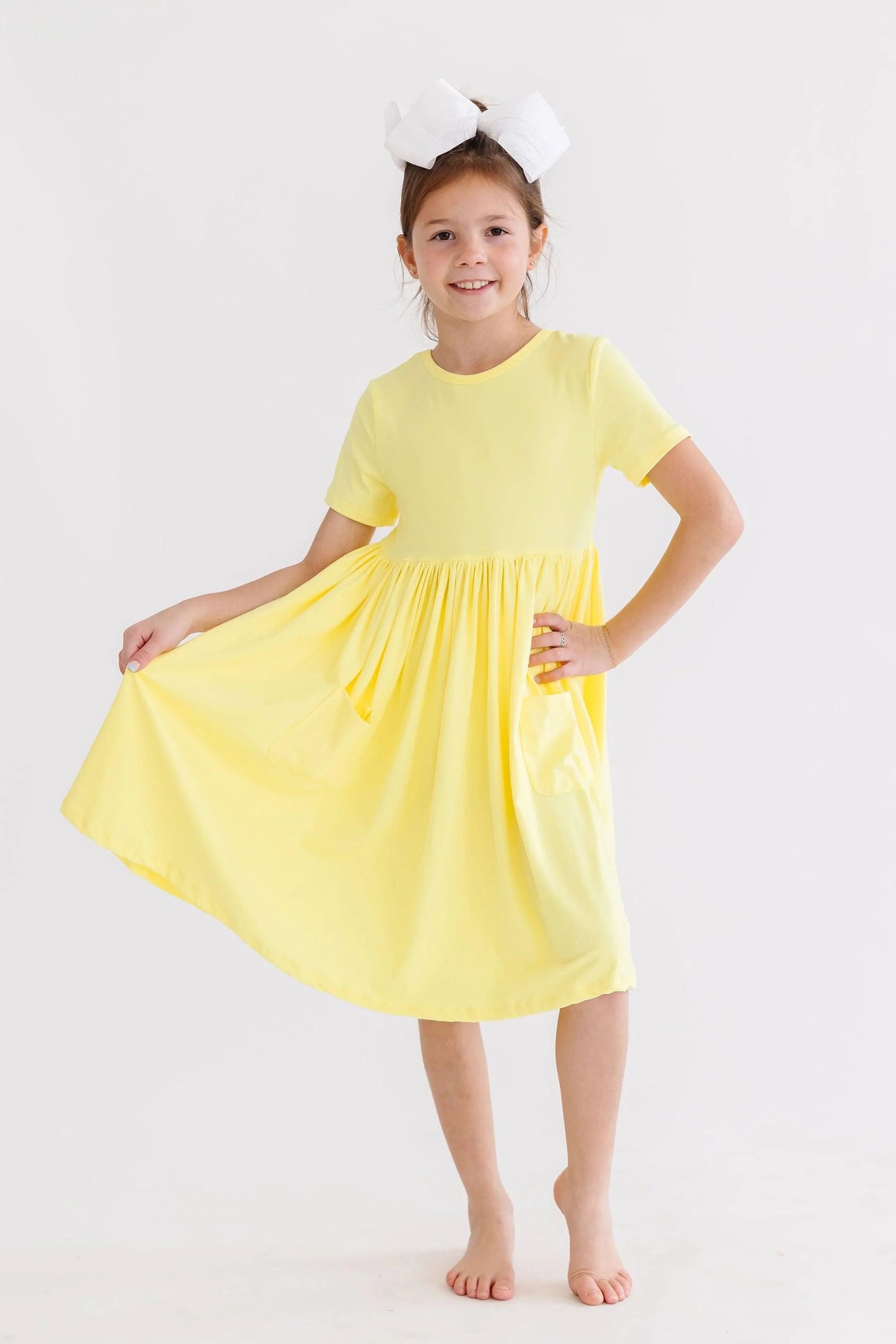 Sunshine Yellow Pocket Twirl Dress