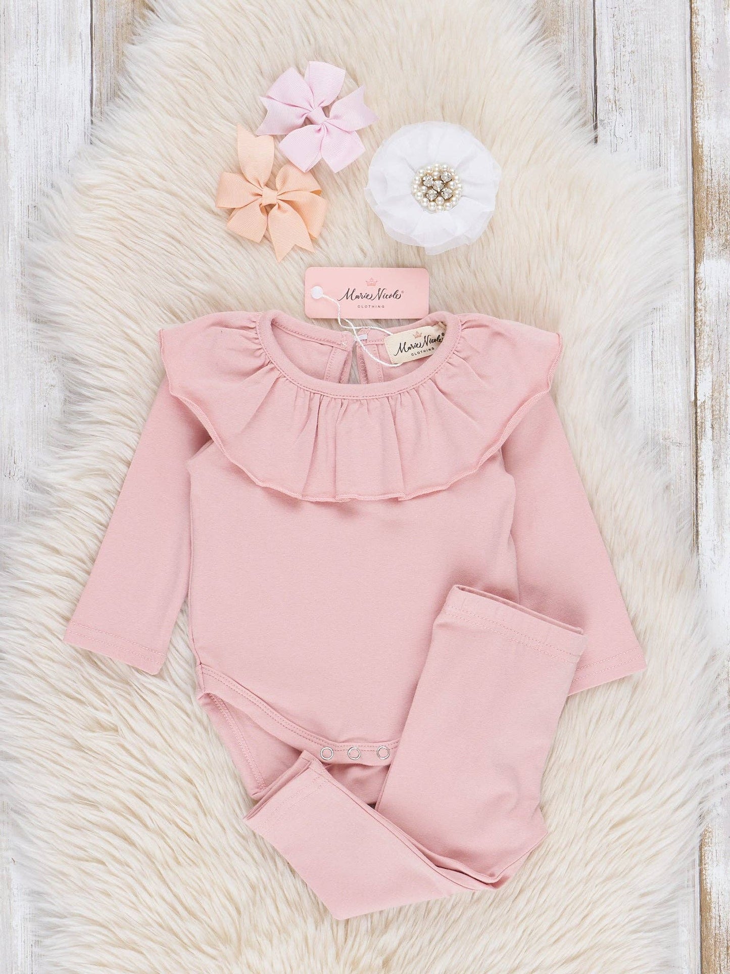 Cotton Ruffle Bubble Outfit - Pink