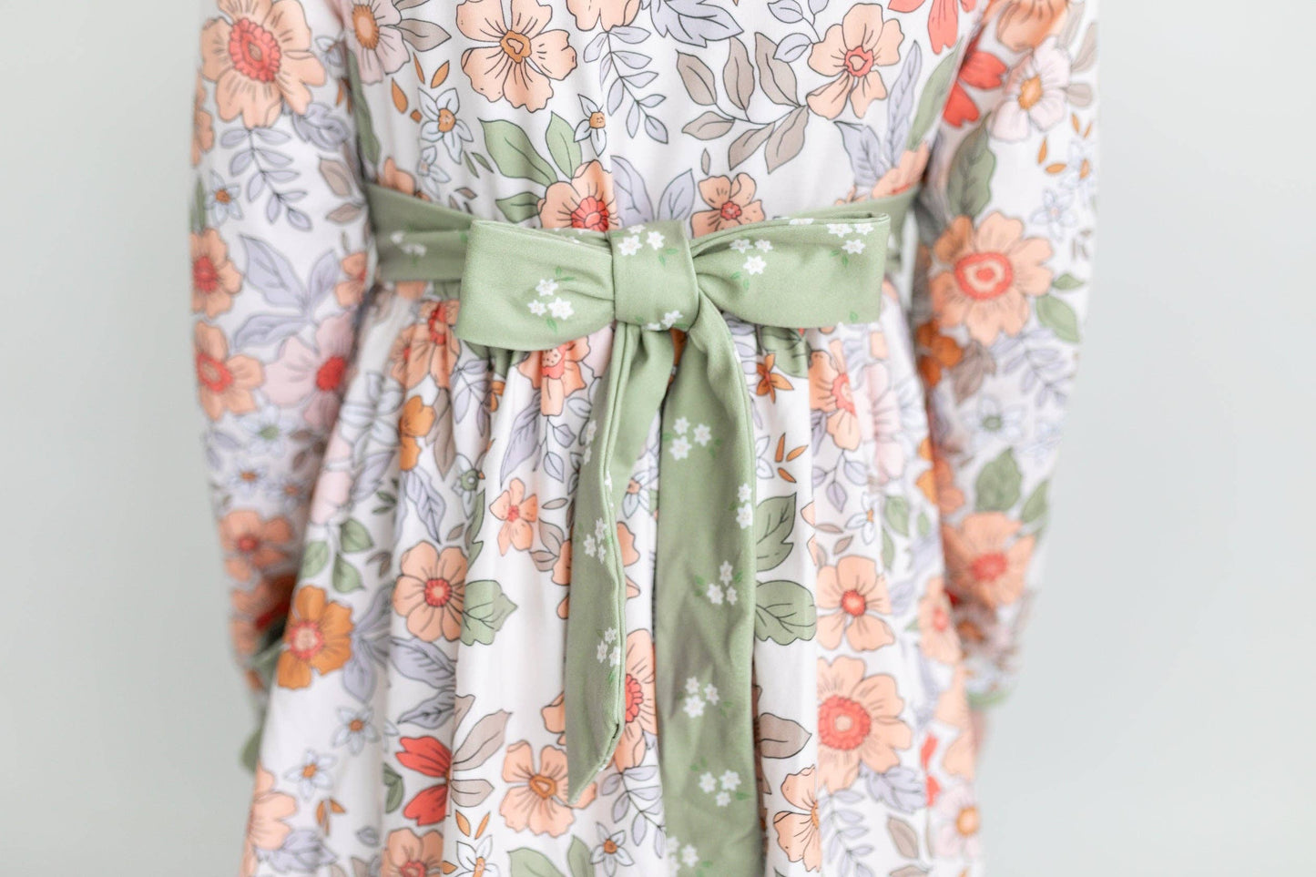 Sage & Rust Fall Floral Dress
