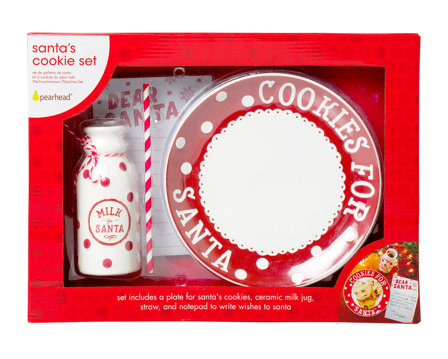 Santa's Milk Jug, Plate and Dear Santa Notepad Set