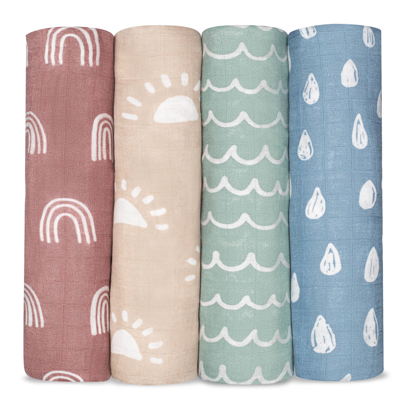 Baby Muslin Swaddle Blankets, 4 Pack