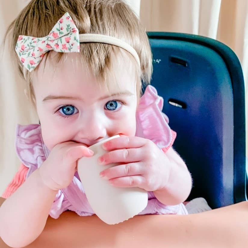 Bunny Face Silicone Open Cup for Baby & Toddler - Coconut {Ali + Oli}