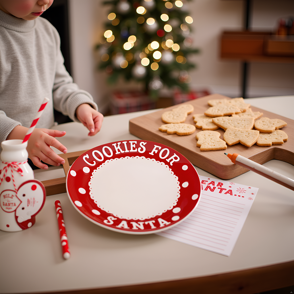 Santa's Milk Jug, Plate and Dear Santa Notepad Set