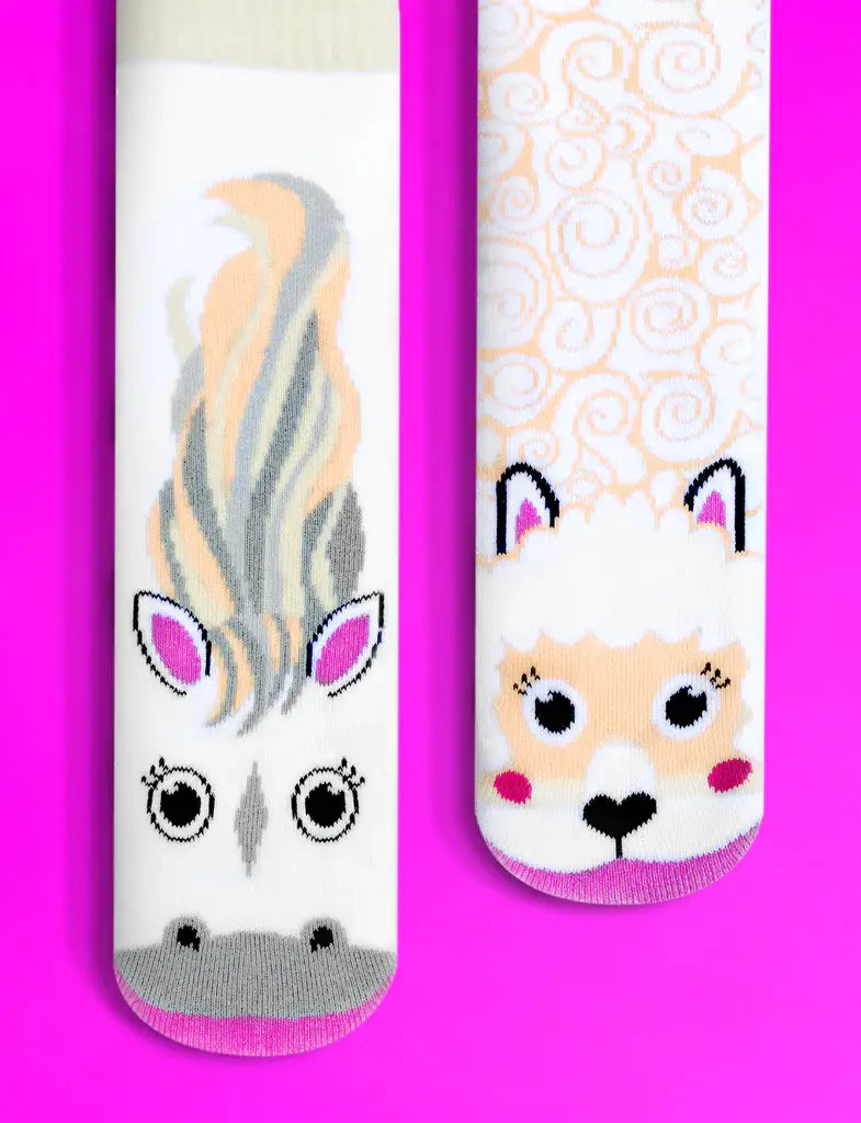 Horse & Alpaca Mismatched Toddlers Socks by PALS