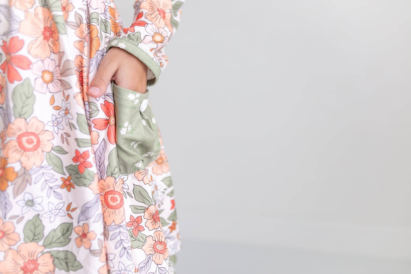 Sage & Rust Fall Floral Dress