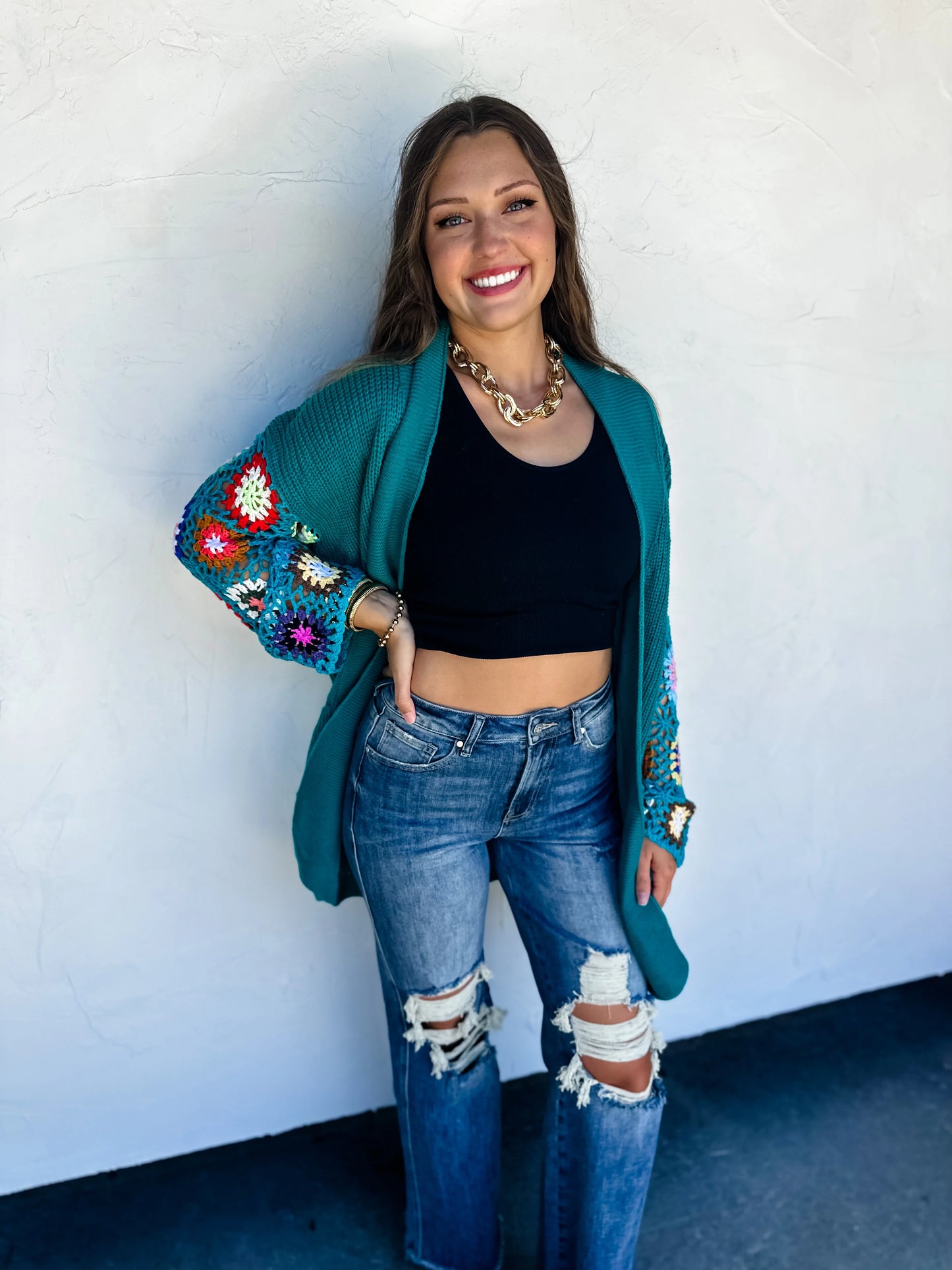 Crochet Sleeve Cardigan