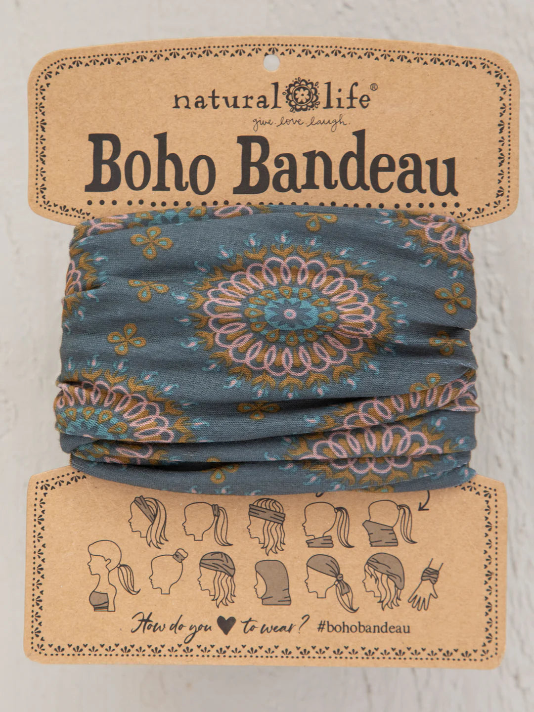 Full Boho Bandeau® Headband - Sage Gold Medallion