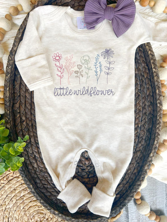 Embroidered Infant Romper | Little Wildflower