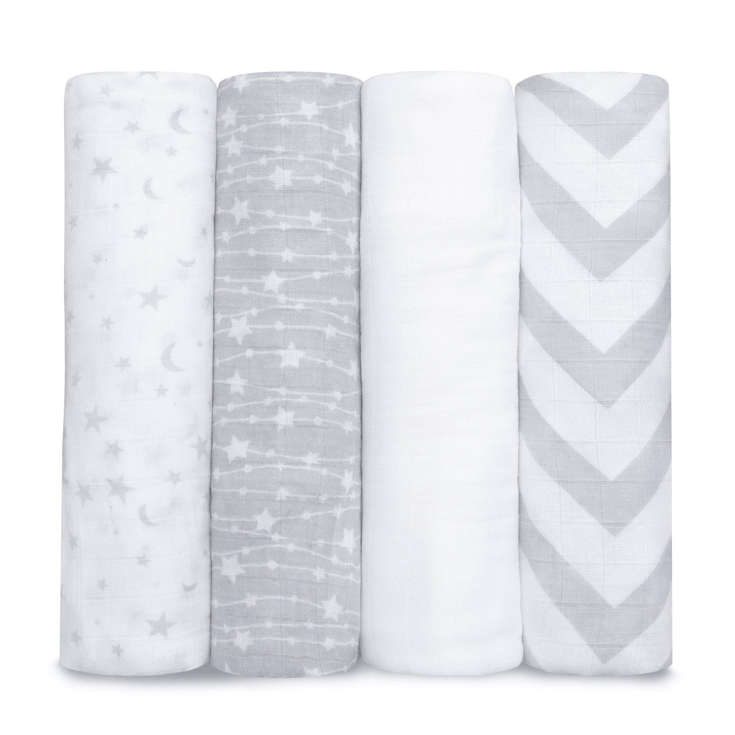 Baby Muslin Swaddle Blankets, 4 Pack by Comfy Cubs