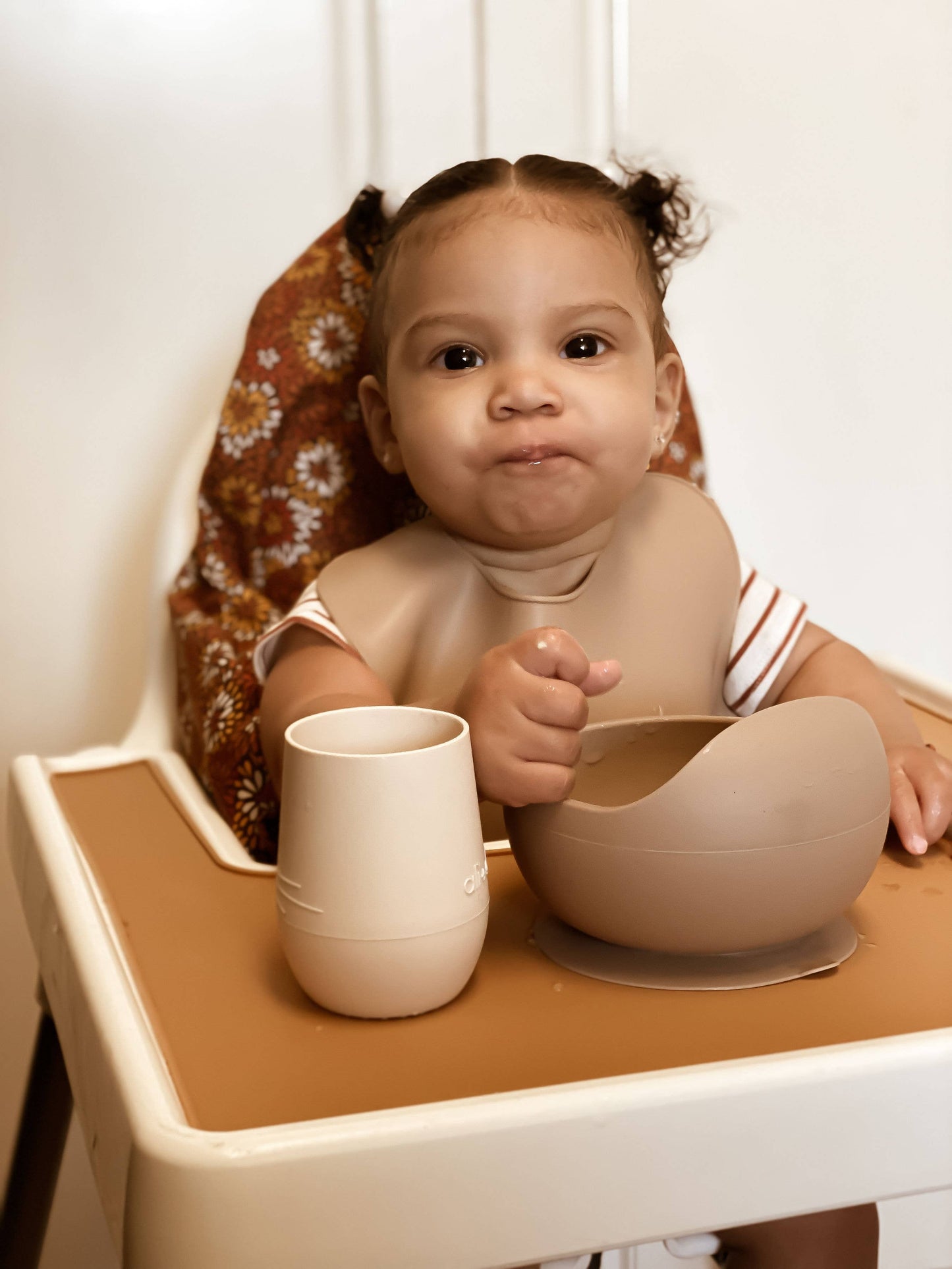 Bunny Face Silicone Open Cup for Baby & Toddler - Coconut {Ali + Oli}