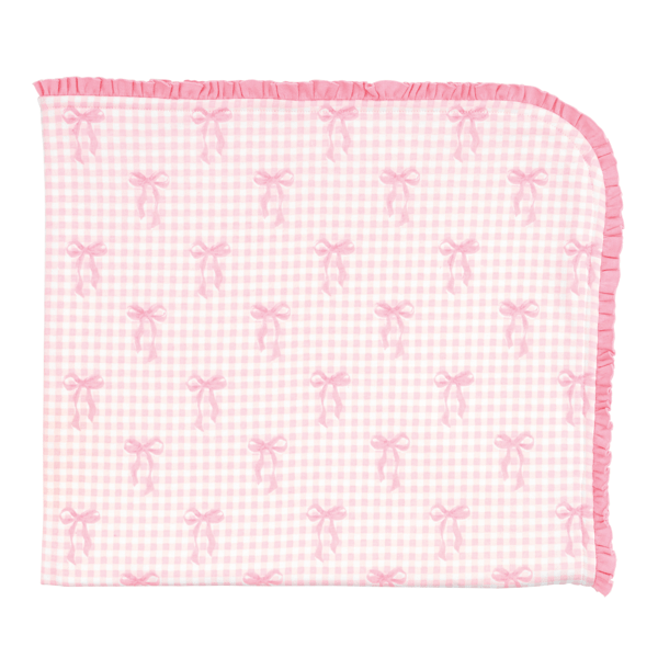Gingham Bow Arrival Blanket by Mud Pie