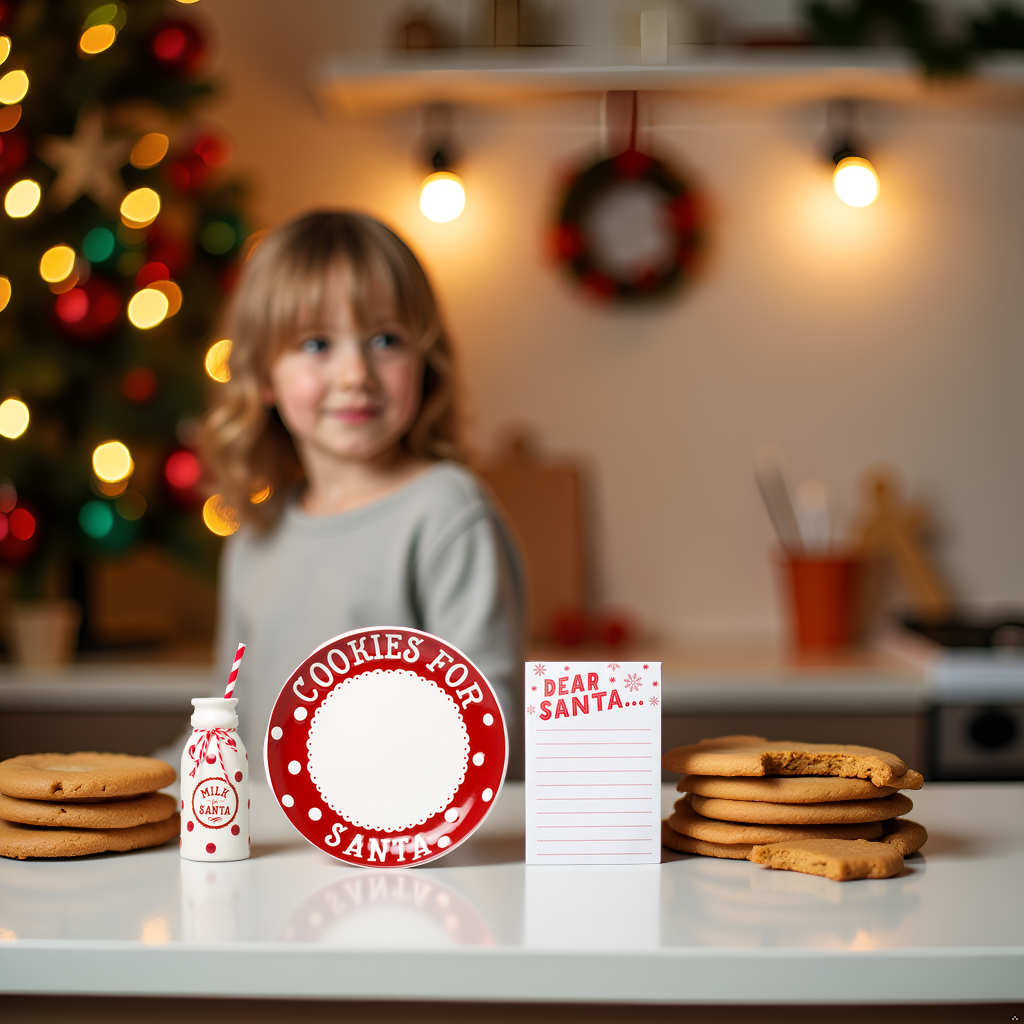 Santa's Milk Jug, Plate and Dear Santa Notepad Set