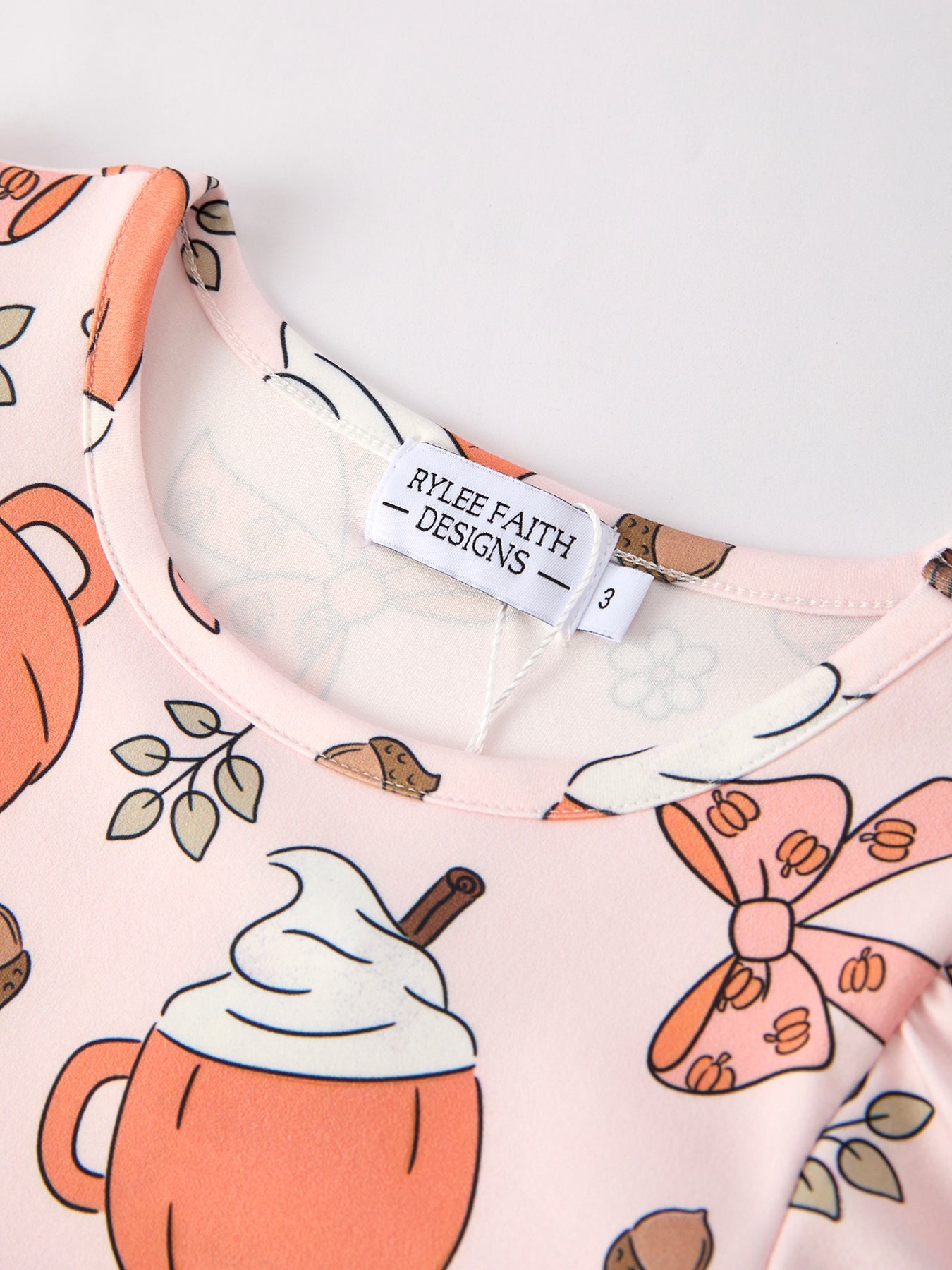 Fall Drink Print Girls Dress