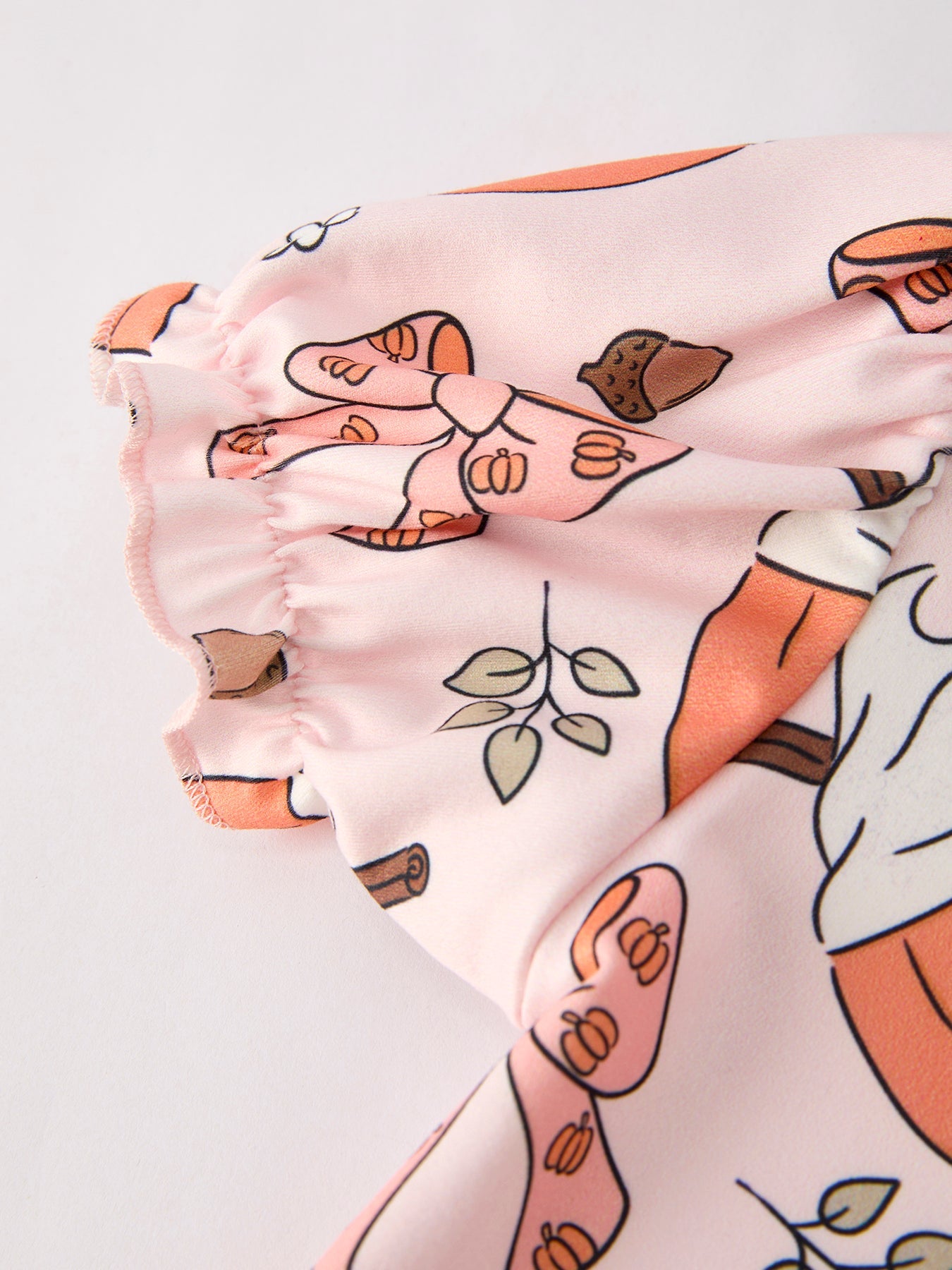 Fall Drink Print Girls Dress