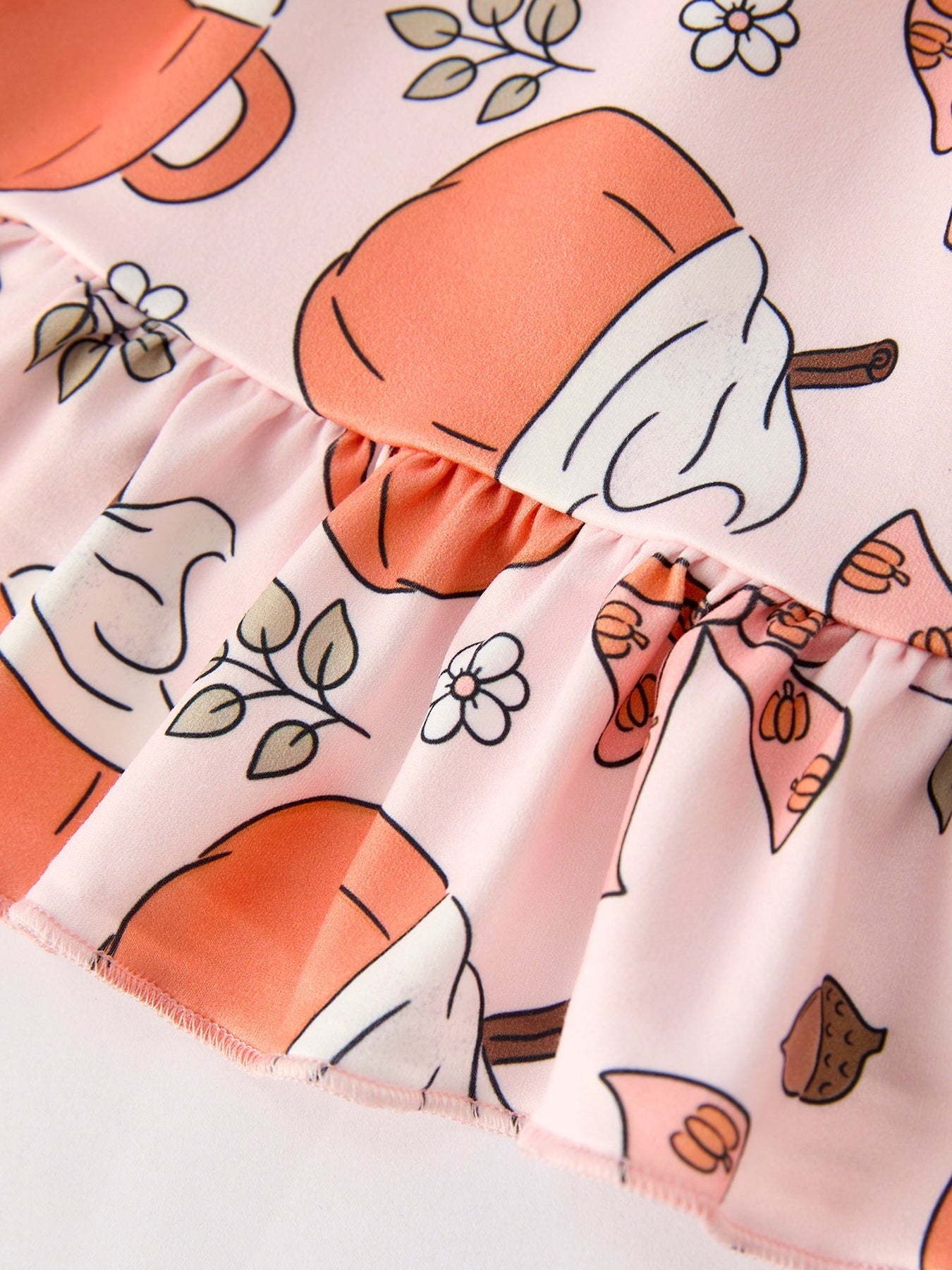 Fall Drink Print Girls Dress