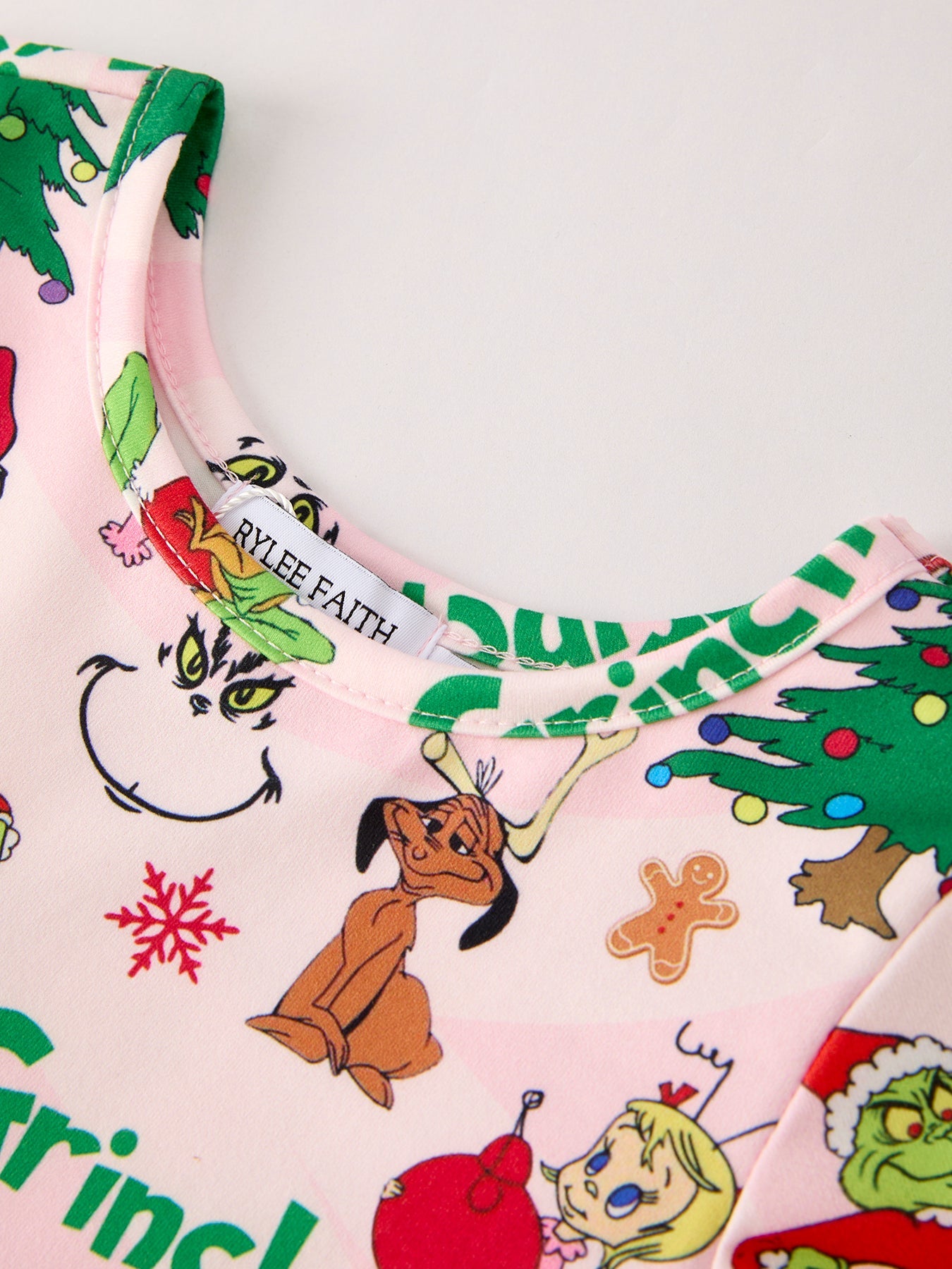 Girls Grinch Print Dress