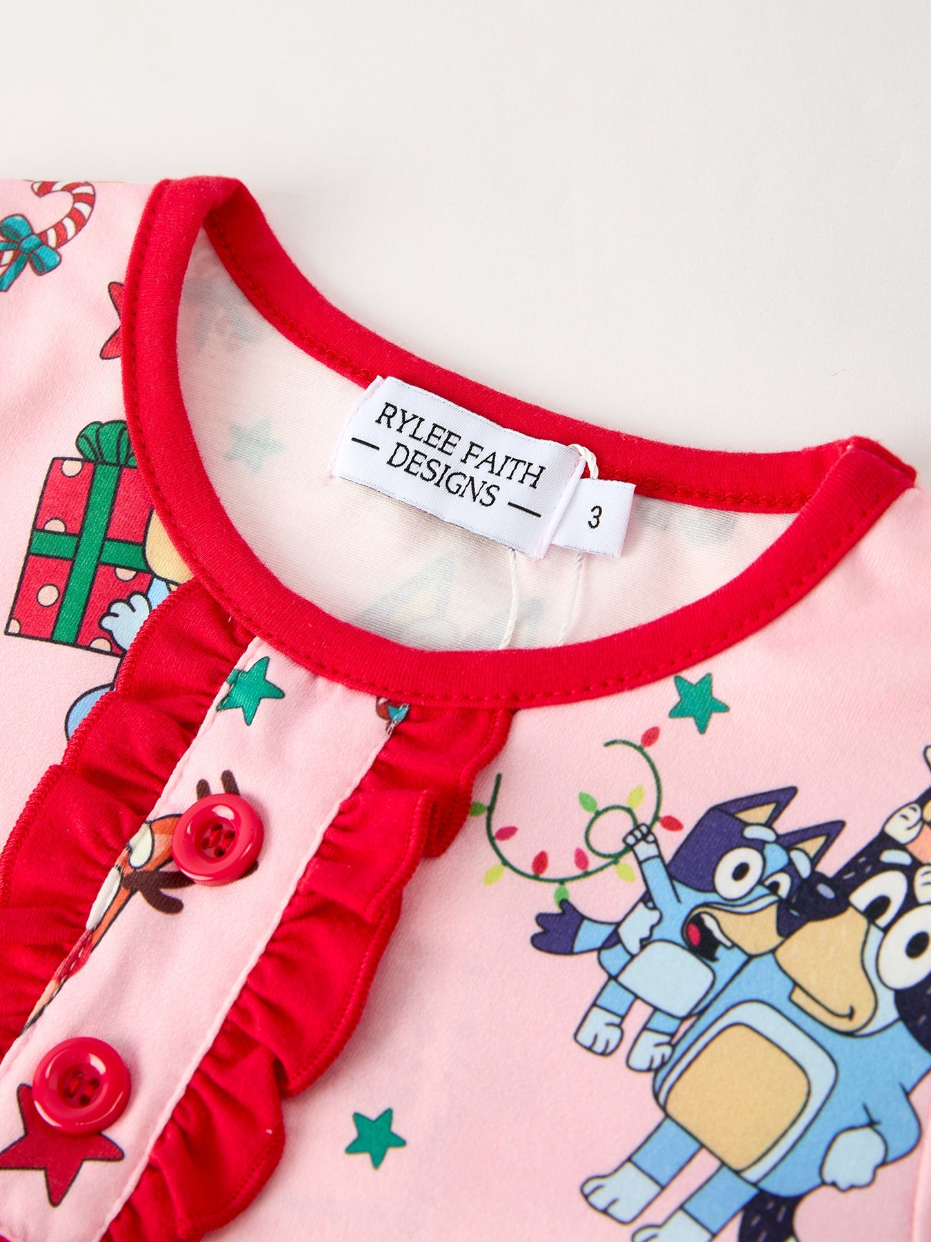 Christmas Bluey Pajamas with Ruffles